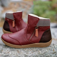 Poilithra | Wasserdichte orthopädische Lederstiefel – Rot