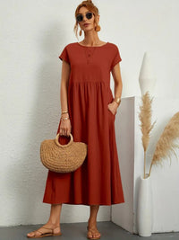 Leni | Kleid mit Taschen – Braun