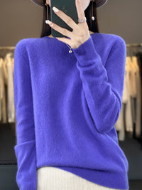 Anette | Warmer Kaschmir-Pullover für kalte Tage – Blau Violett