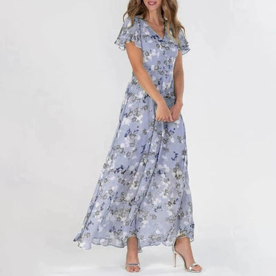 Floria - Rüschen V-Ausschnitt Kleid