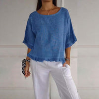 Damen Sommer Elegante Bluse | Leicht – Blau