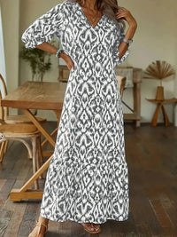 Mira - Maxikleid mit halben Ärmeln – Weiß