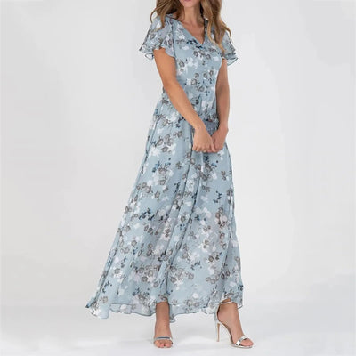 Floria - Rüschen V-Ausschnitt Kleid