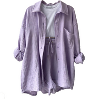 Leonie | Lässiges Baumwoll-Loungewear-Set – Lavendel