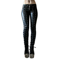 Heidi-Mode | Schlank und Stilvoll Punk Bandage Hose – Schwarz
