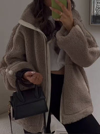 Wimase | Stylische und warme Sherpa-Jacke – Kaffe