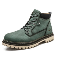 Robuste bequeme Herren Schnürstiefel – Blaugrün