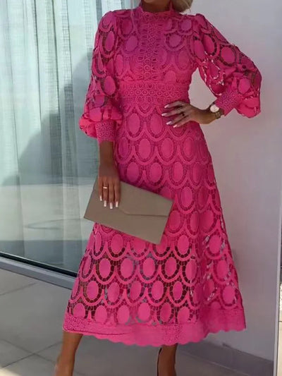 Sanya - Elegantes Spitzenhäkel-Maxikleid