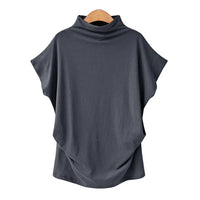Cyra - Lockeres Freizeit-Turtleneck-Top – Dunkelgrau