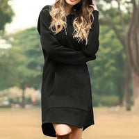 Sophie | Elegantes Hoodie-Kleid Damen casual & bequem – Schwarz