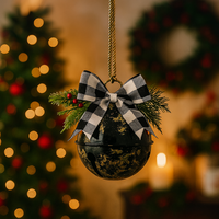 JingleCrest | Eleganter Weihnachtsglockenkranz – Schwarz