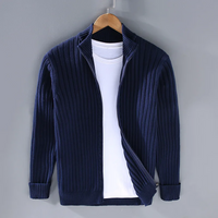 Ruben™ | Lässige Zip-Up Strickjacke – Blau