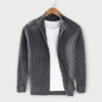 Massimo - Elegante Strickjacke – Dunkelgrau
