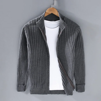 Ruben™ | Lässige Zip-Up Strickjacke – Dunkelgrau