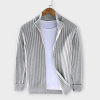 Massimo - Elegante Strickjacke – Hellgrau