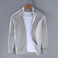 Ruben™ | Lässige Zip-Up Strickjacke – Hellgrau