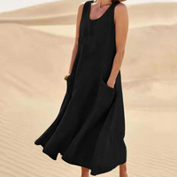 Tosca | Damen Schürzenkleid mit Taschen – Schwarz