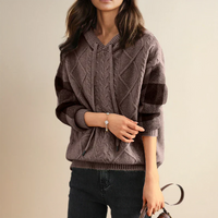 HOODED JACQUARD SWEATER | ELEGANTER KOMFORT STIL – Braun