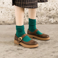 Livia® | Razel Moderne Mary Janes – Kaffee