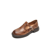 VELDA | Elegante Mary Janes aus Leder – Braun
