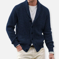 HUBERT - HANDGESTRICKTE STRICKJACKE – Marine