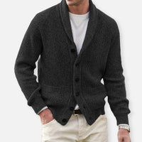 HUBERT - HANDGESTRICKTE STRICKJACKE – Schwarz