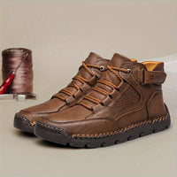 Winterschuhe Herren | Gefütterte Schnürstiefel Knöchelhoch – Braun