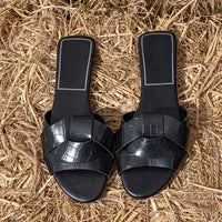 Selma | Schicke Damen-Rutschsandalen – Schwarz