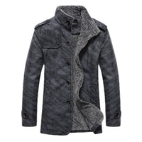 Fleecegefütterte Vintage-Jacke für Männer – Grau