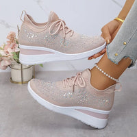 Elena | Funkelnde Damen-Sneakers modern & cozy – Rosa