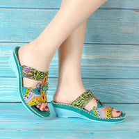 Sandaletten für Damen – Ergonomische Grüne Sommer Sandalen – Grün