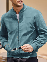Max | Stylische Wildlederjacke Herren im Vintage-Stil – Militärblau