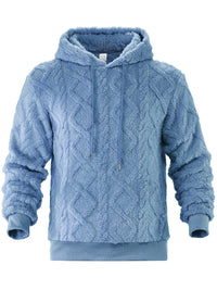 Men's Casual Sports Fleece-lined Hoodie – Hellblau