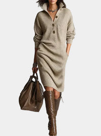 Janice™ - Elegante Strickkleid – Khaki