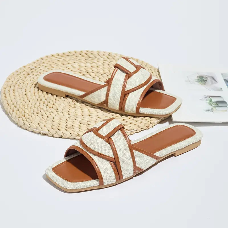 Ashanti | Flache Sandalen mit gekreuzten Riemen
