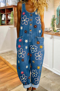 Wenara - Geblümter Jumpsuit – Marine