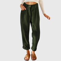 Mara | Damen Cordhose stylisch modern elegant – Grün