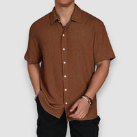 Milo | Casual Button-Up Shirt – Braun