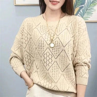 MARGIT - STRICKPULLOVER MIT RUNDAUSSCHNITT – Beige