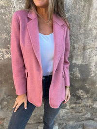 ROSIE | Lässige Jacke mit langen Ärmeln und Revers – Rosa