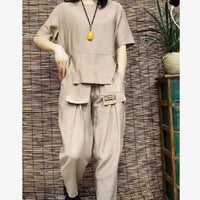 MELIKE - SET AUS BLUSE UND CARGOHOSE – Beige