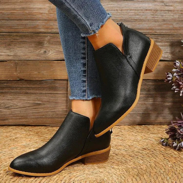 Heidi-Mode | Ankle boots with thick heel and zipper
