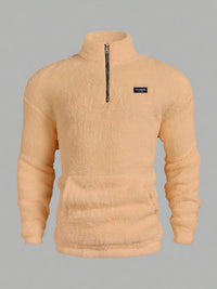 Kamil – Fleece Pullover Mit Halbem Reißverschluss – Apricot
