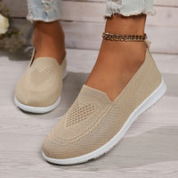 Heidi-Mode | Einfarbige Gestrickte Sneaker Für Damen – Beige