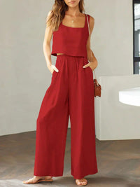 Scarlett | Set aus Top und Hose – Rot