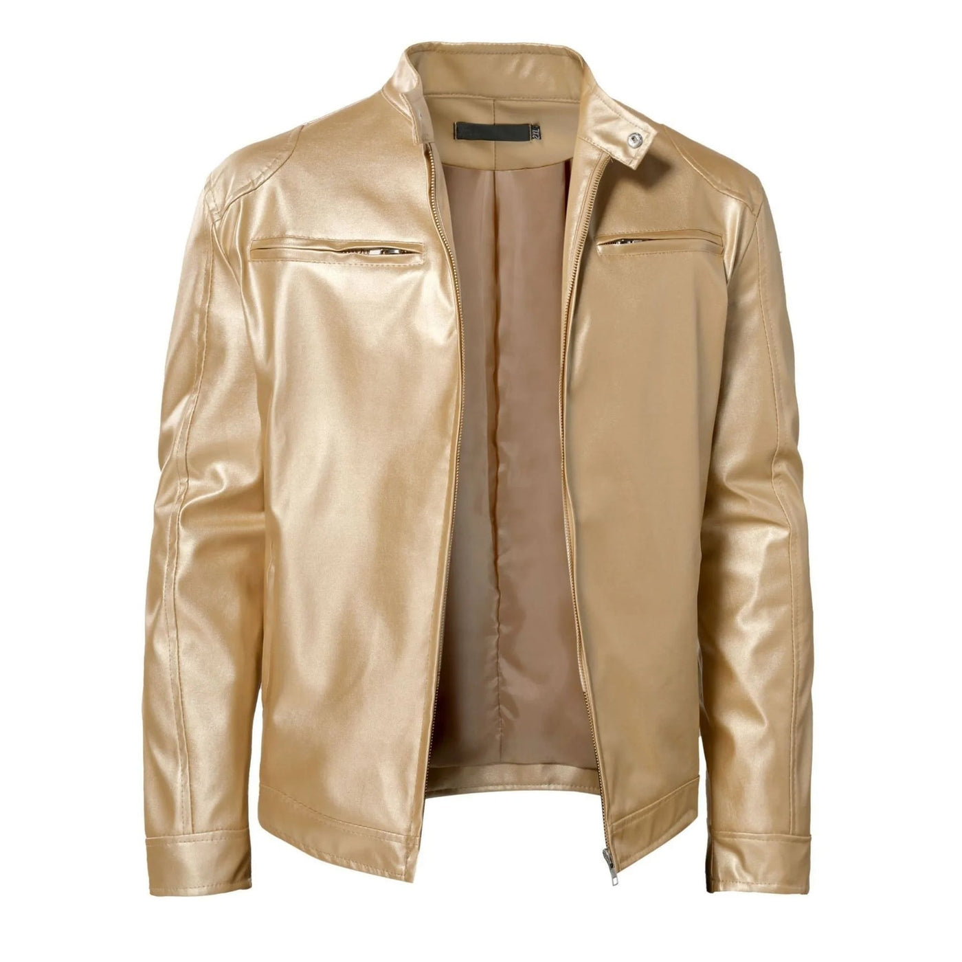 Enzo | Lässige Lederjacke mit Knopkragen – Stilvoll und Modern