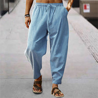 Titus - Bequeme Hose mit Kordelzug – Hellblau
