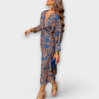 Oriana - Stilvolles Langarmkleid – Blau