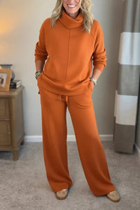 Yardenah - Bequemes Zweiteiliges Set Mit Langen Ärmeln – Orange