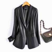 Riviera Leather Blazer – Schwarz